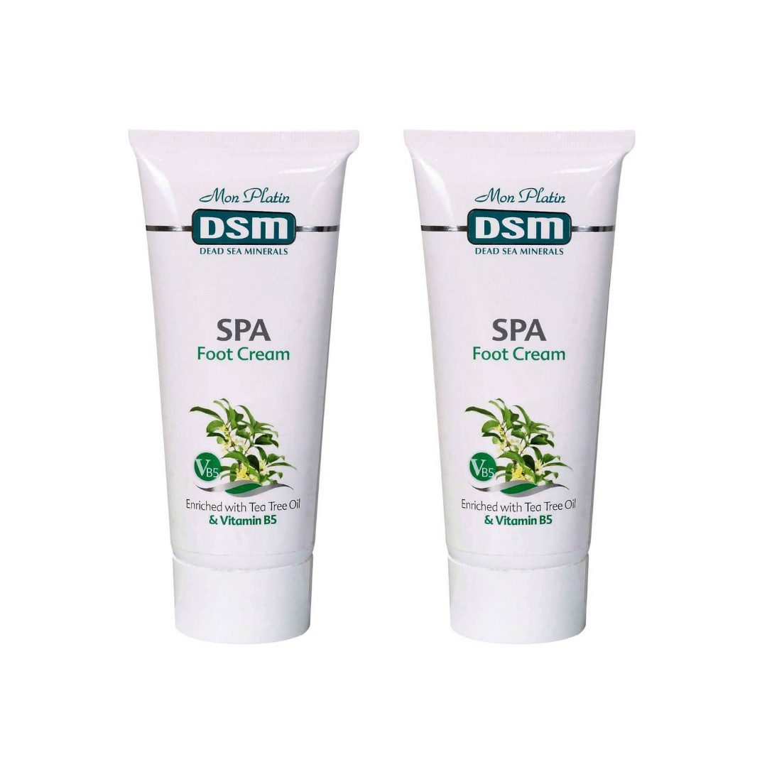 x2 Mon Platin DSM Dead Sea Minerals Foot Cream Tea Tree Oil & Vitamin B5 200ml