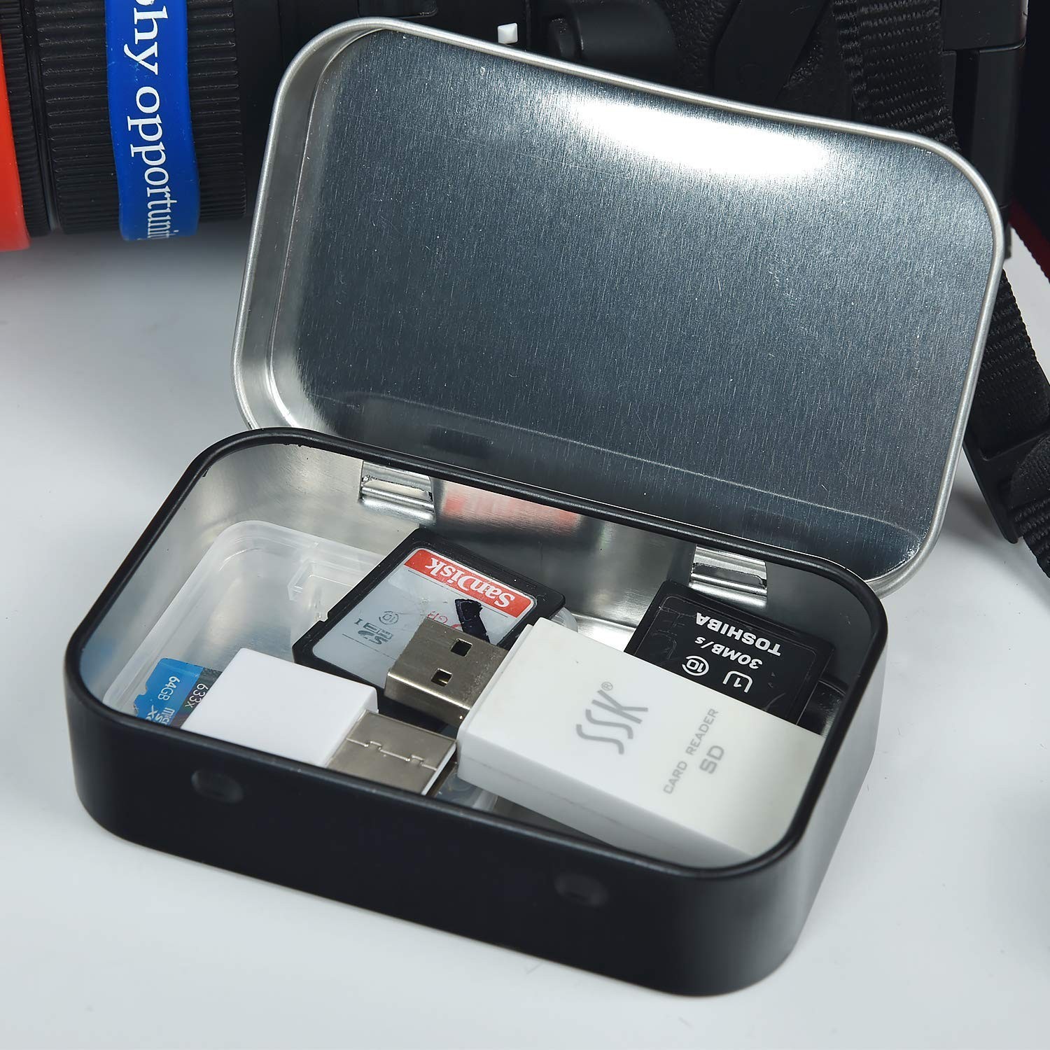 Metal Rectangular Empty Hinged Tins – Black Mini Portable Box Containers Smal…