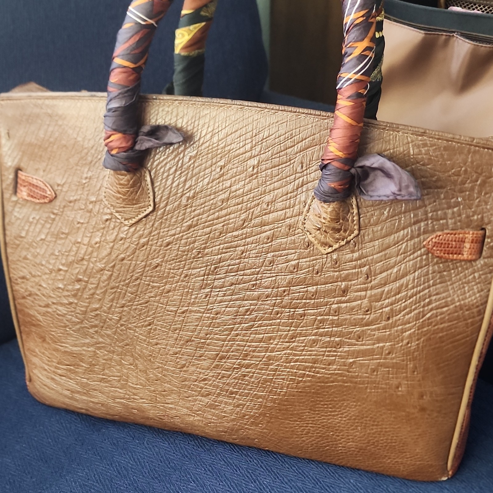 Rupert A. Weinberger Brown Top Handle Bag Gold Hardware Exotic