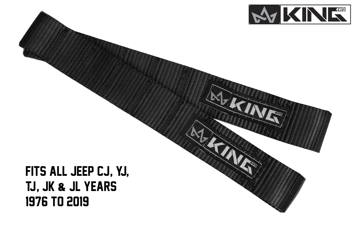 16010001 King 4WD Heavy Duty Adjustable Door Straps Solid In Pairs for CJ, YJ &