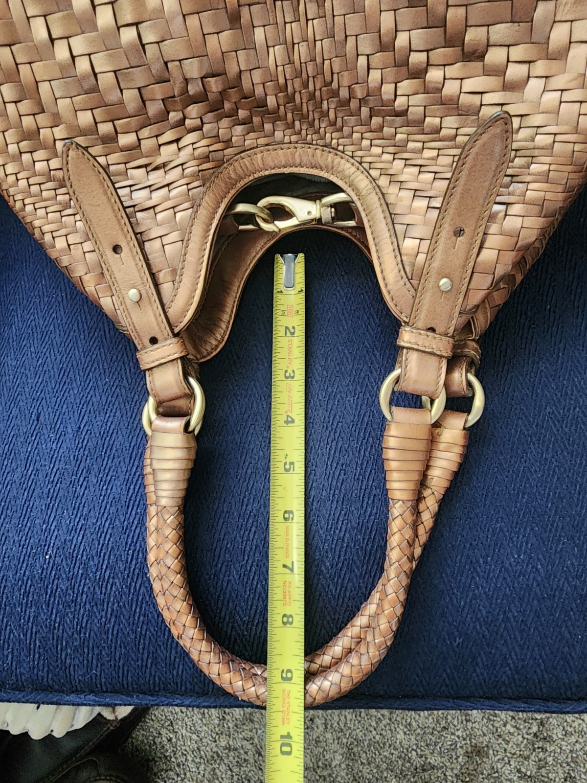 Cole Haan Bronze Woven Shoulder Bag with Braided Accents & Coin Purse