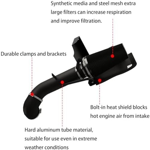 4’’ Cold Air Intake with Heat Shield Compatible with 1999-2006 GMC & Chevy V8…