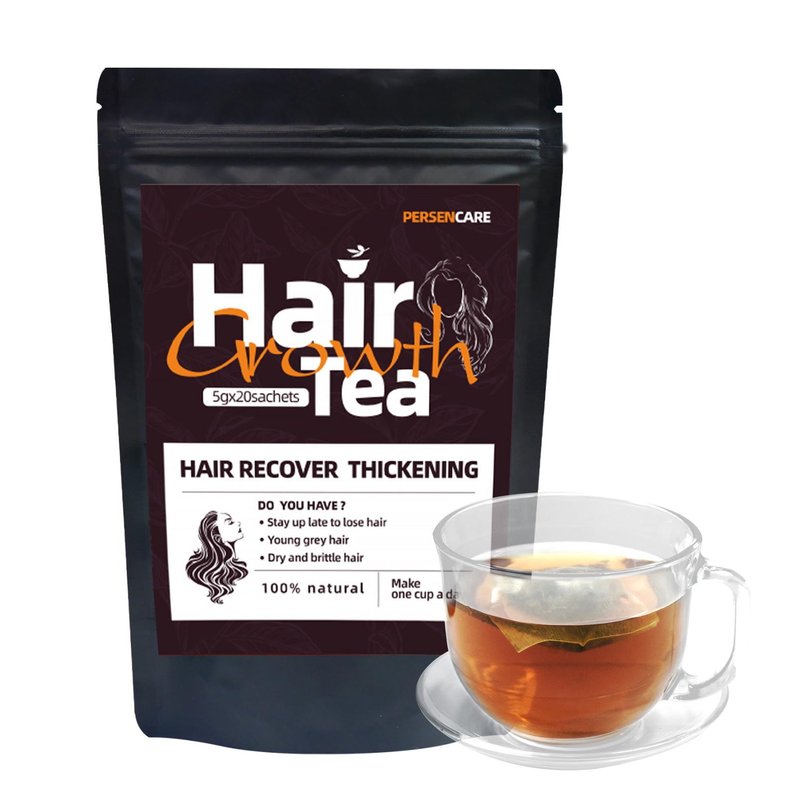 20 Pcs Natural Hair Growth Tea Stimulate Hair Scalp Health Hair Shine and Luster