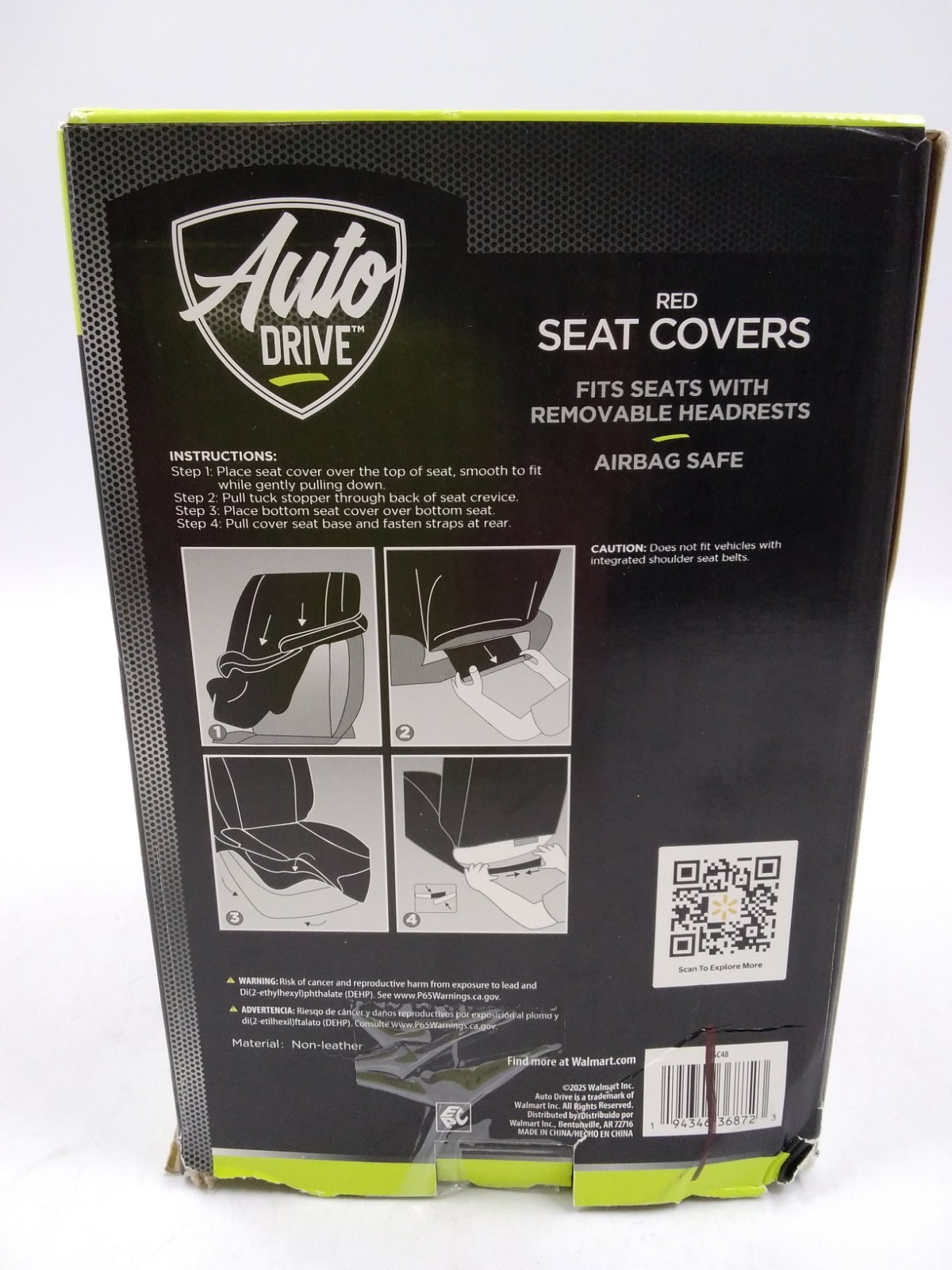 Auto Drive 2-Pack Truck Van Car Seat Chair Covers Red Universal New