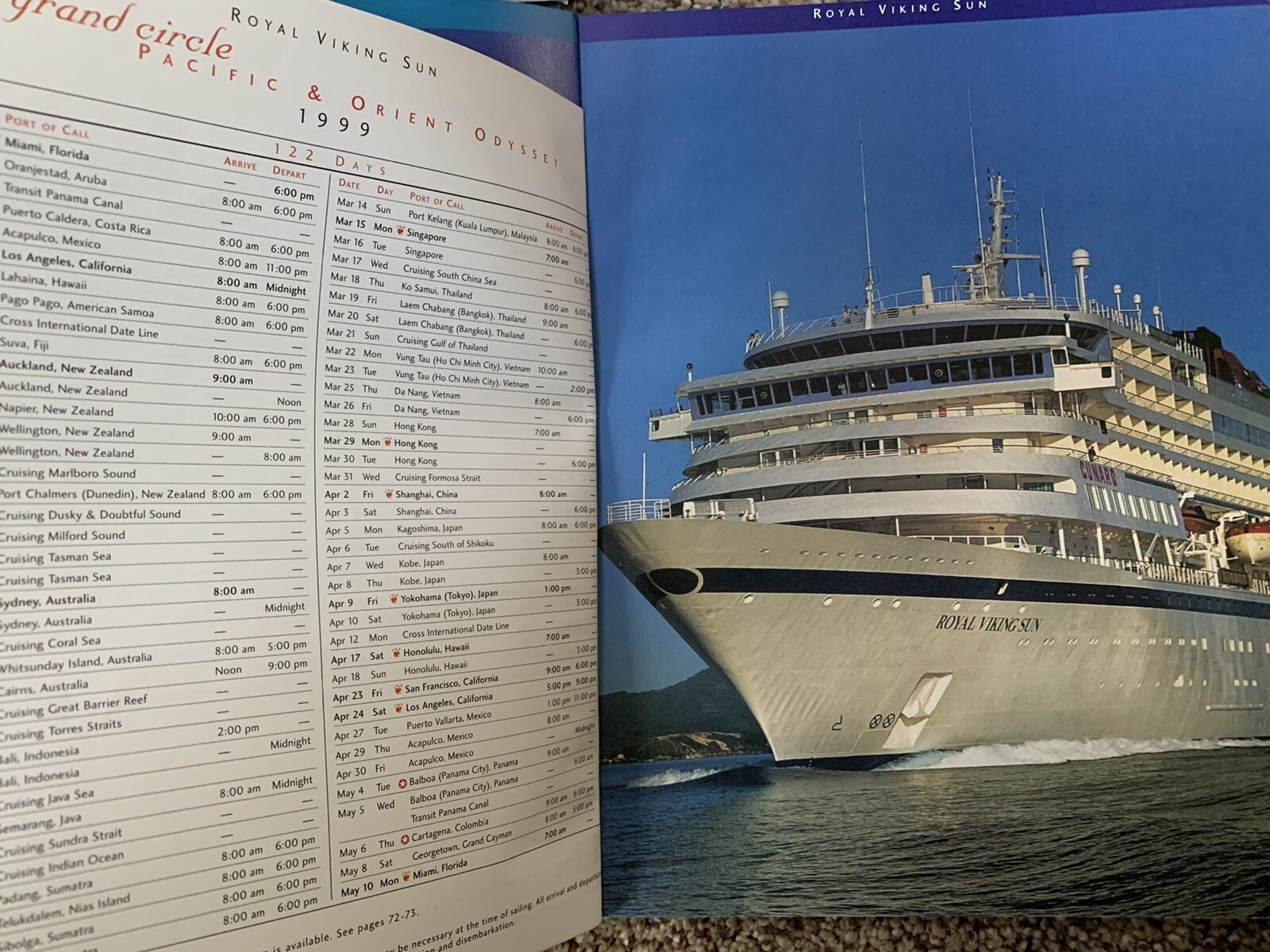Cunard Line-1999 World Criuse-90 pages-QE2-Royal Viking Sun⚓️