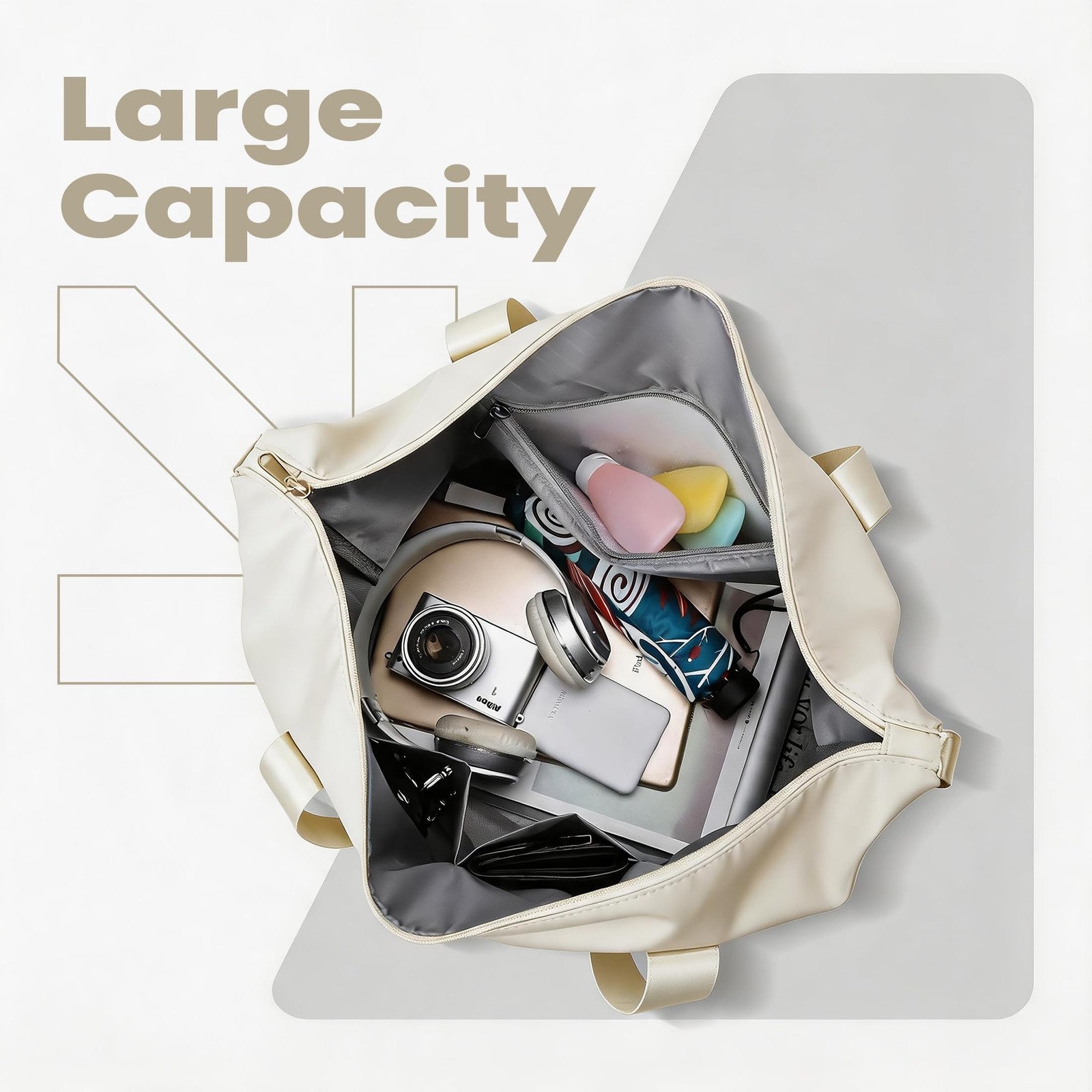 Large Capacity Foldable Travel Duffel Bag Overnight Carry on Luggage Bag Expa…