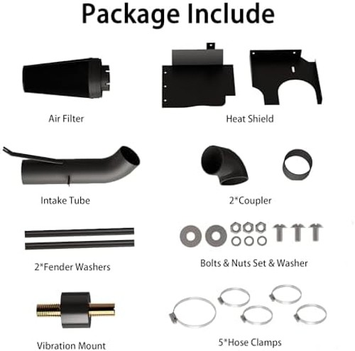 4’’ Cold Air Intake with Heat Shield Compatible with 1999-2006 GMC & Chevy V8…