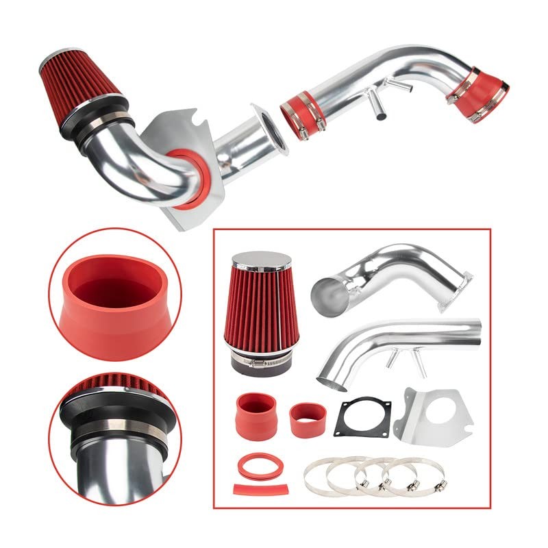 Air Intake Kit, 3″ & 3.5″ Cold Air Intake System Kits + Filter Aluminum