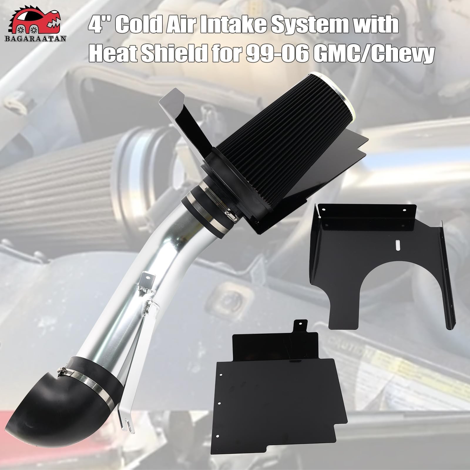 BAGARAATAN 4″ Cold Air Intake 99-06 Chevy/GMC/Silverado V8 4.8L 5.3L 6.0L