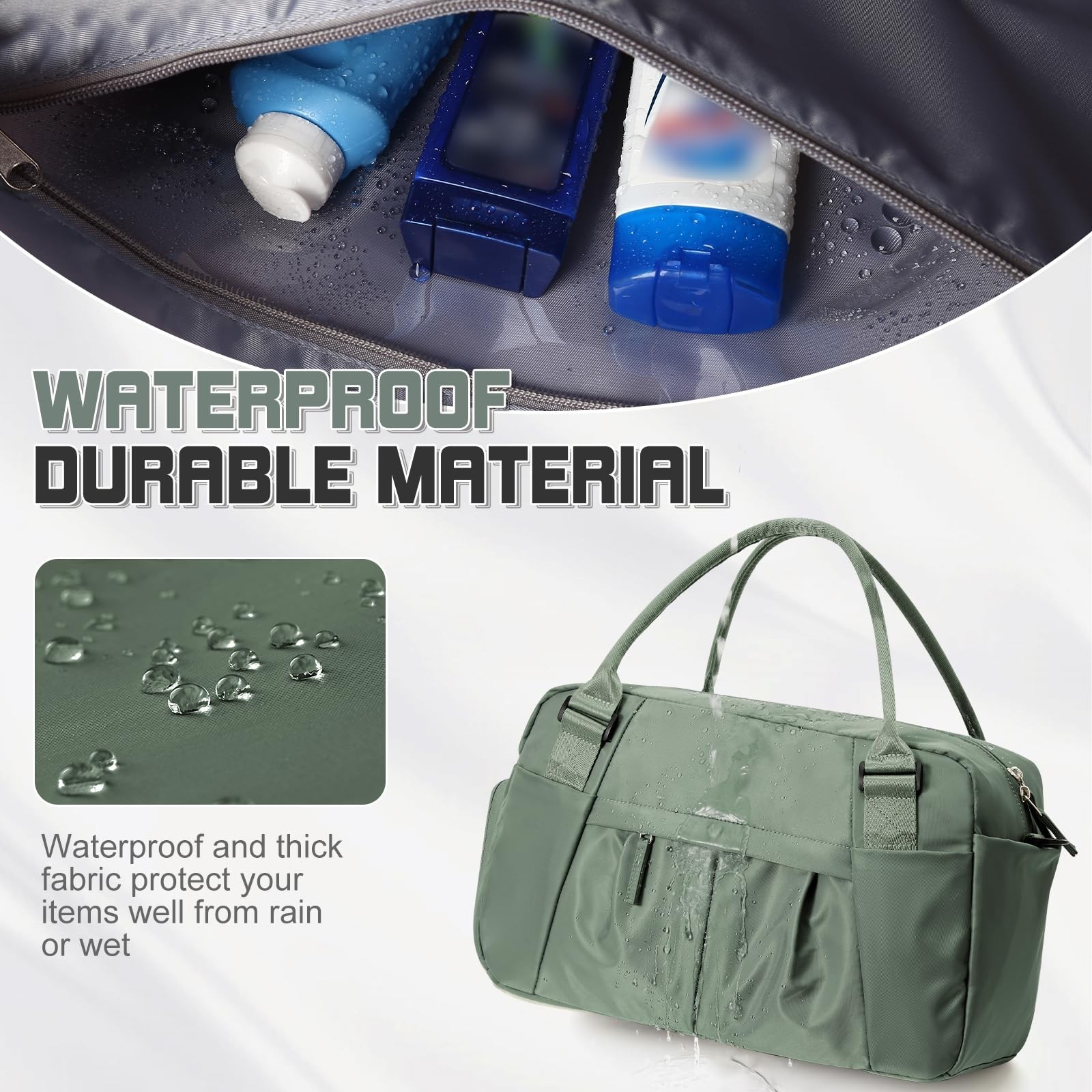 Travel Duffel Bag for Women – Small Waterproof Weekender Tote Carry on Bag wi…