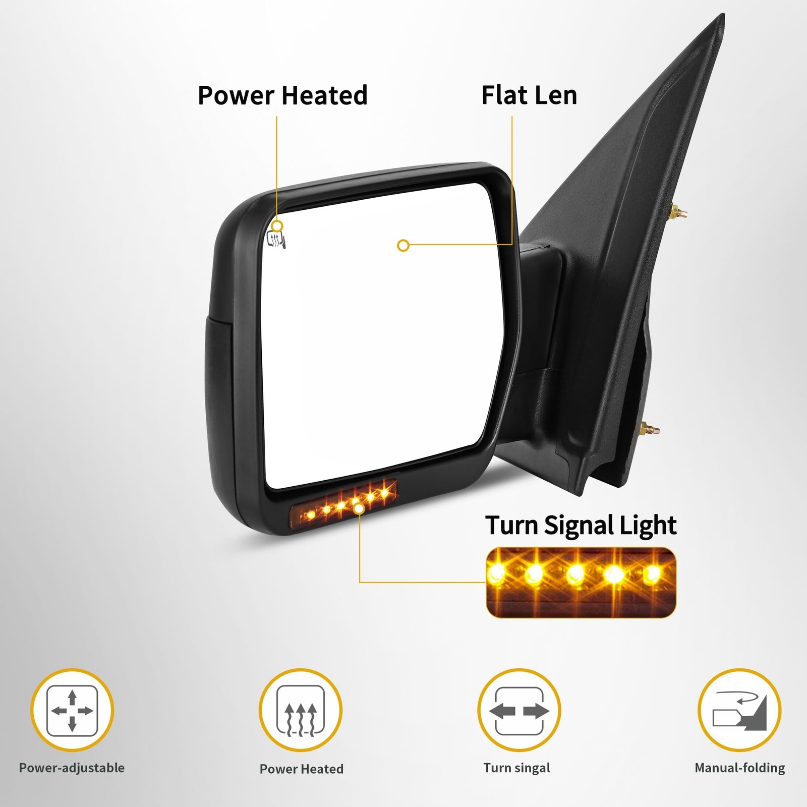 DWVO Left Driver Side Mirror fit 07-14 Ford F-150 series truck, Left Driver S…