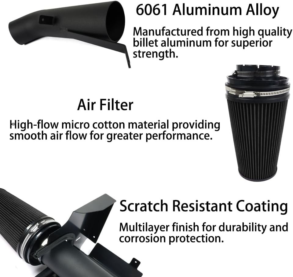 4 Inch Cold Air Intake Filter System Kit with Heat Shield Fits1999-2006 GMC & Ch