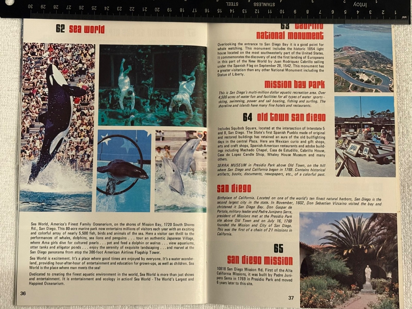 Southern California Tourist Attractions Travel Guide Booklet 1976 Hollywood Vtg