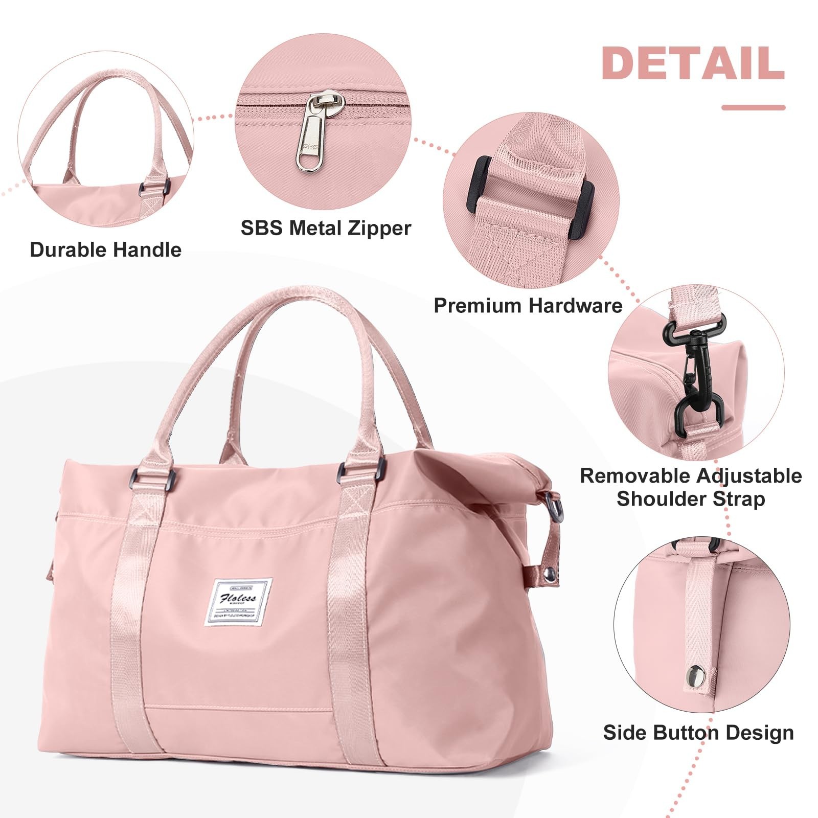 Travel Duffel Bag with Toiletry Bag,Weekender Overnight Carry-on Bag for Wome…