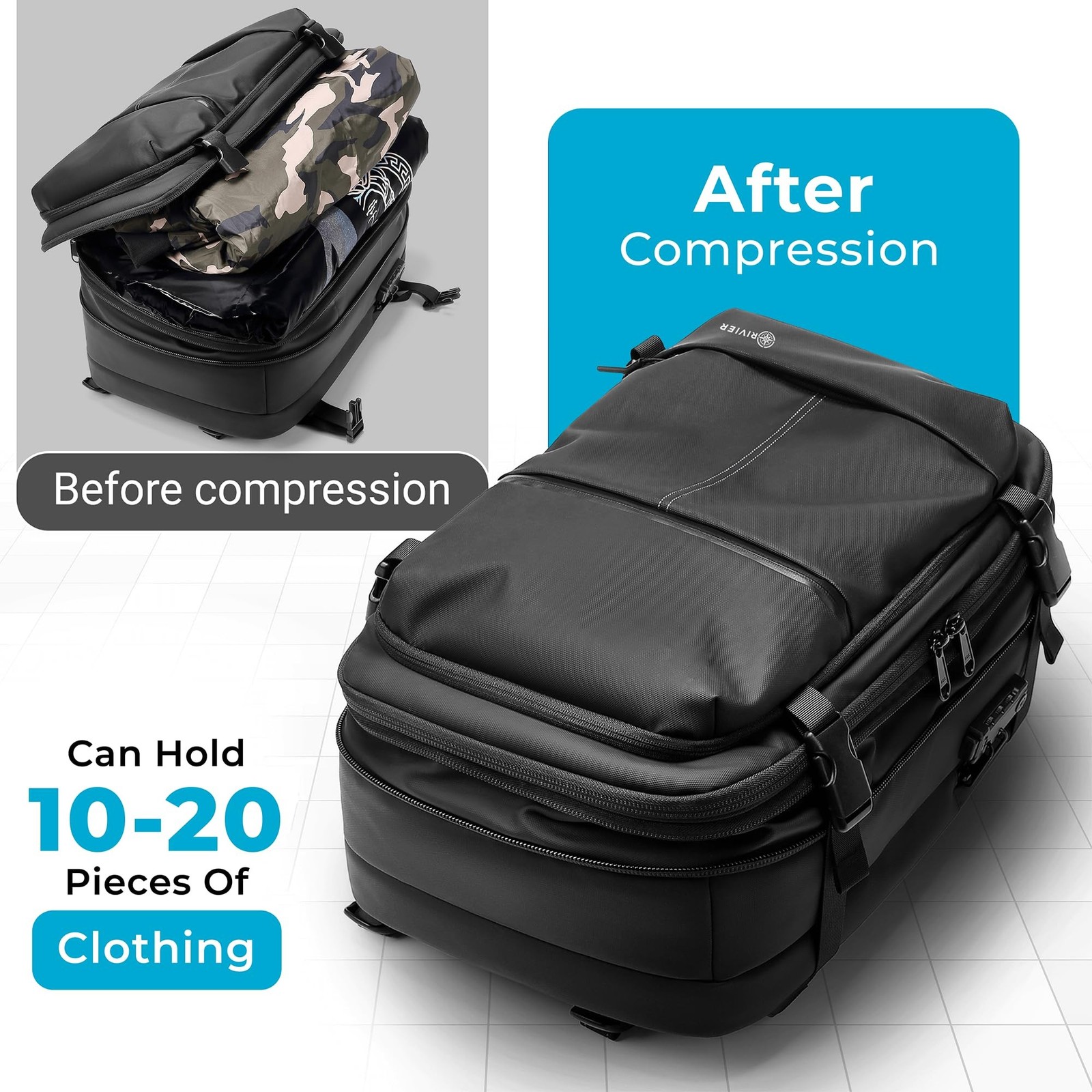 Laptop Travel Backpack Expandable With Vacuum Compression And Pump, Personal …