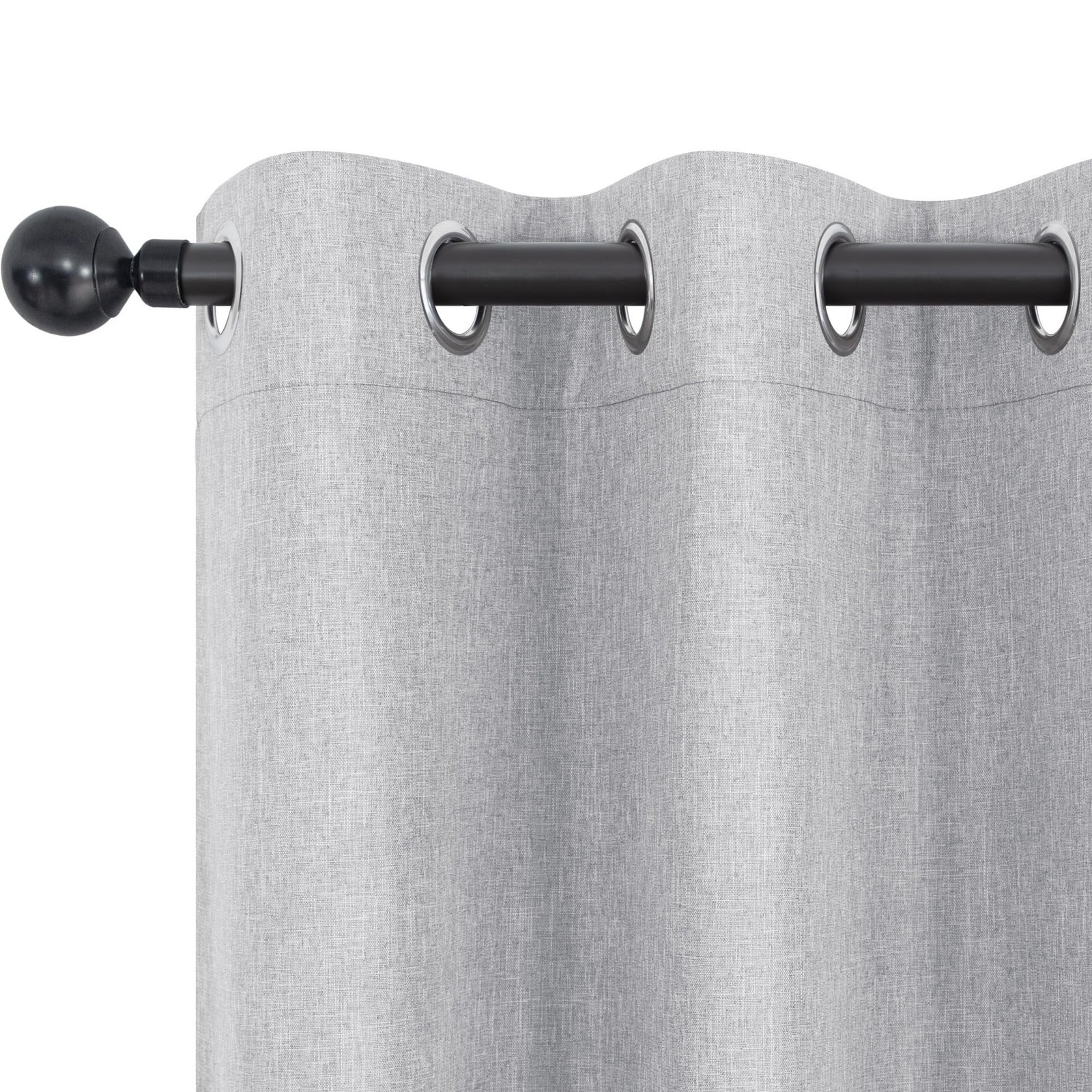 Light Grey Linen Blackout Curtains 102 Inch Length 2 Panels Set for Bedroom L…