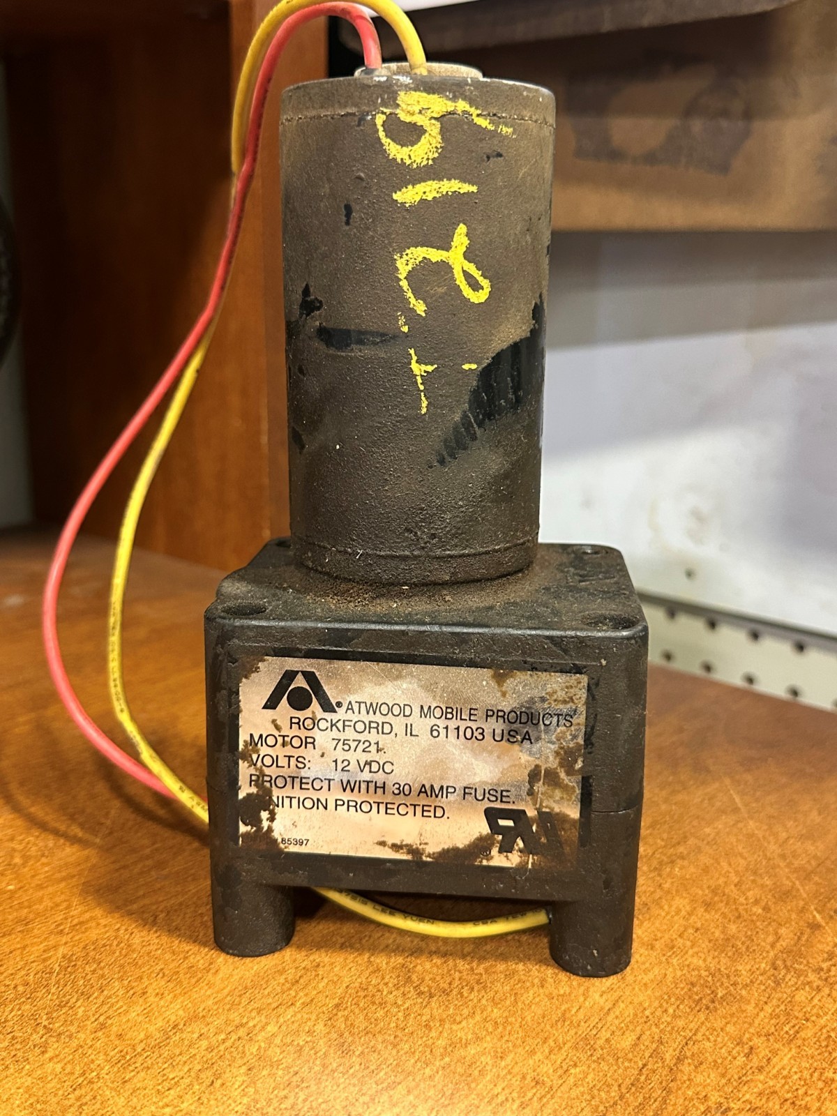 Used Atwood Electric Motor For Trailer Landing Gear, 12VDC – 75721