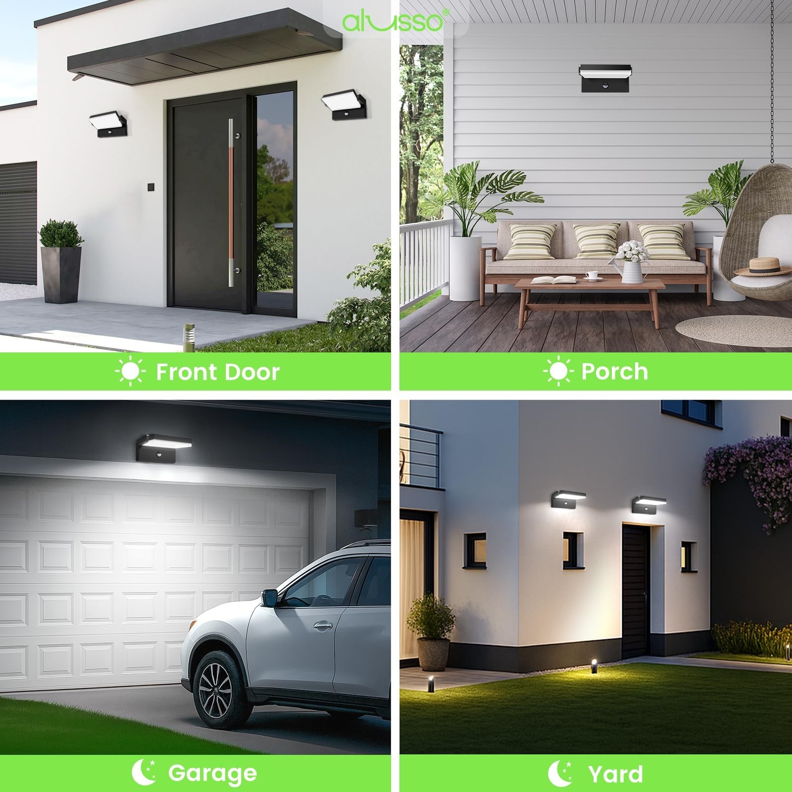 ALUSSO® 20W/40W/55W LED Outdoor Motion Sensor Wall Light, 3000K/4000K/6500K