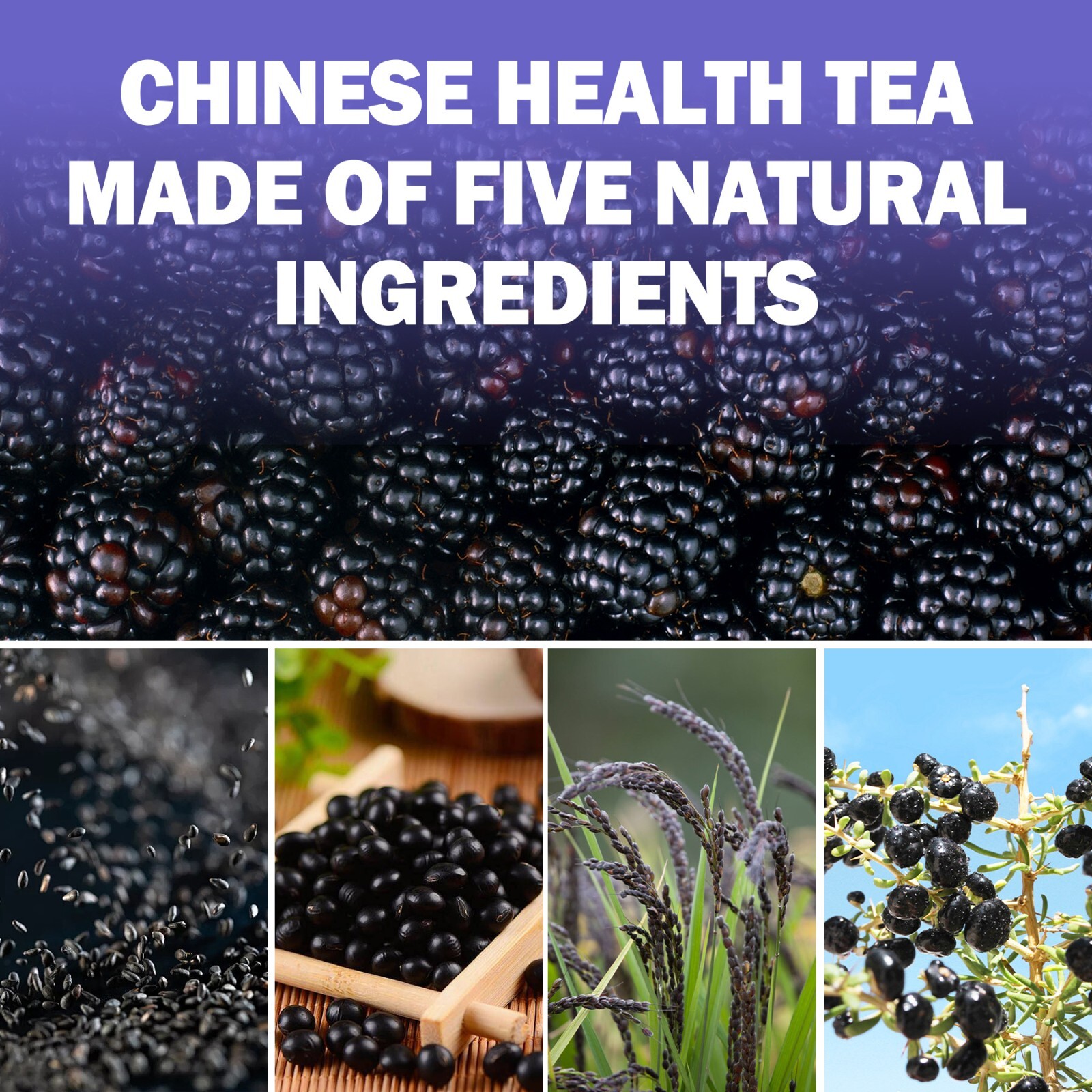 20 Pcs Natural Black Hair Tea Man & Woman Hair Growth thickning and Darkening