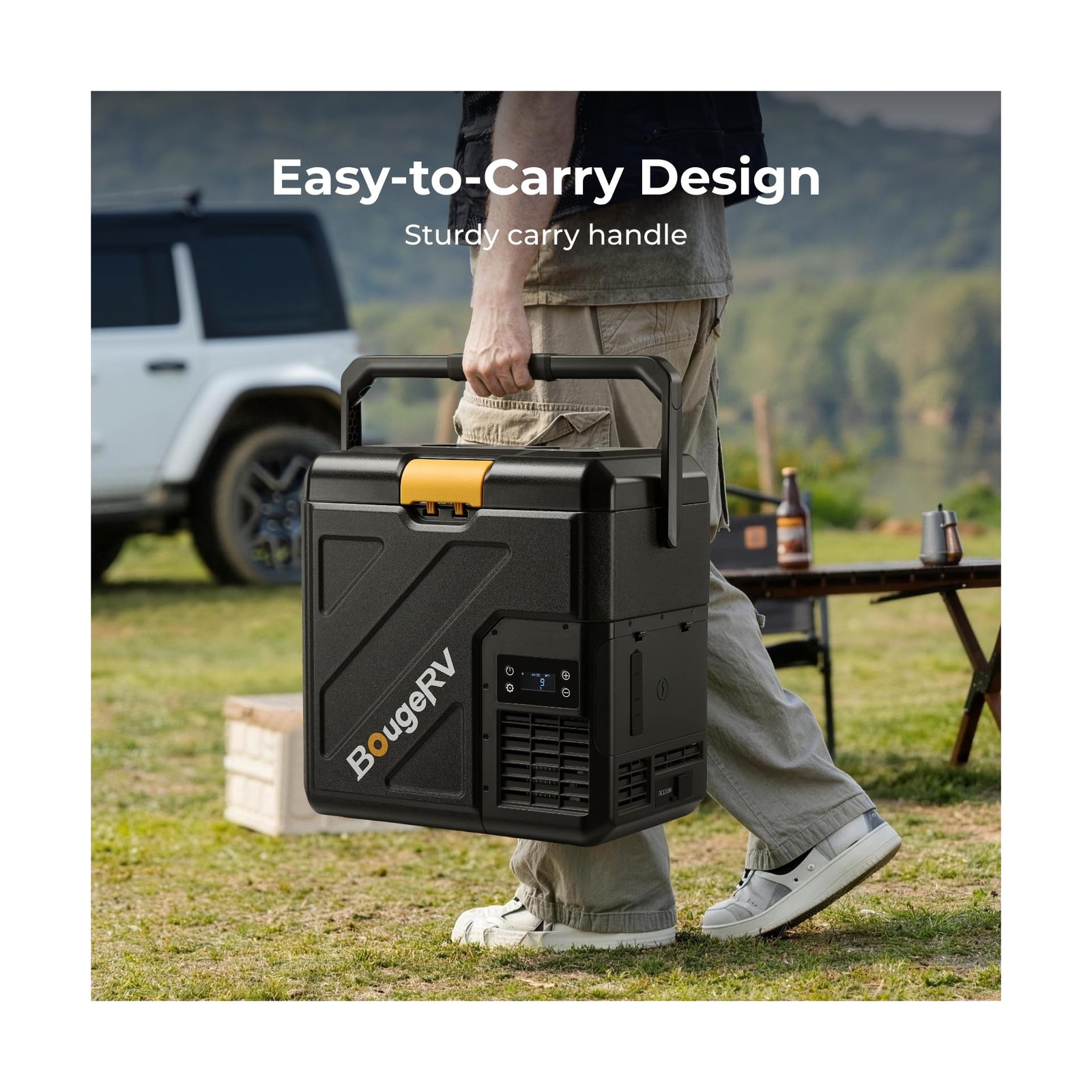 BougeRV 12V Refrigerator CRH20 21QT, -4~68°F, Portable Car Fridge Freezer |