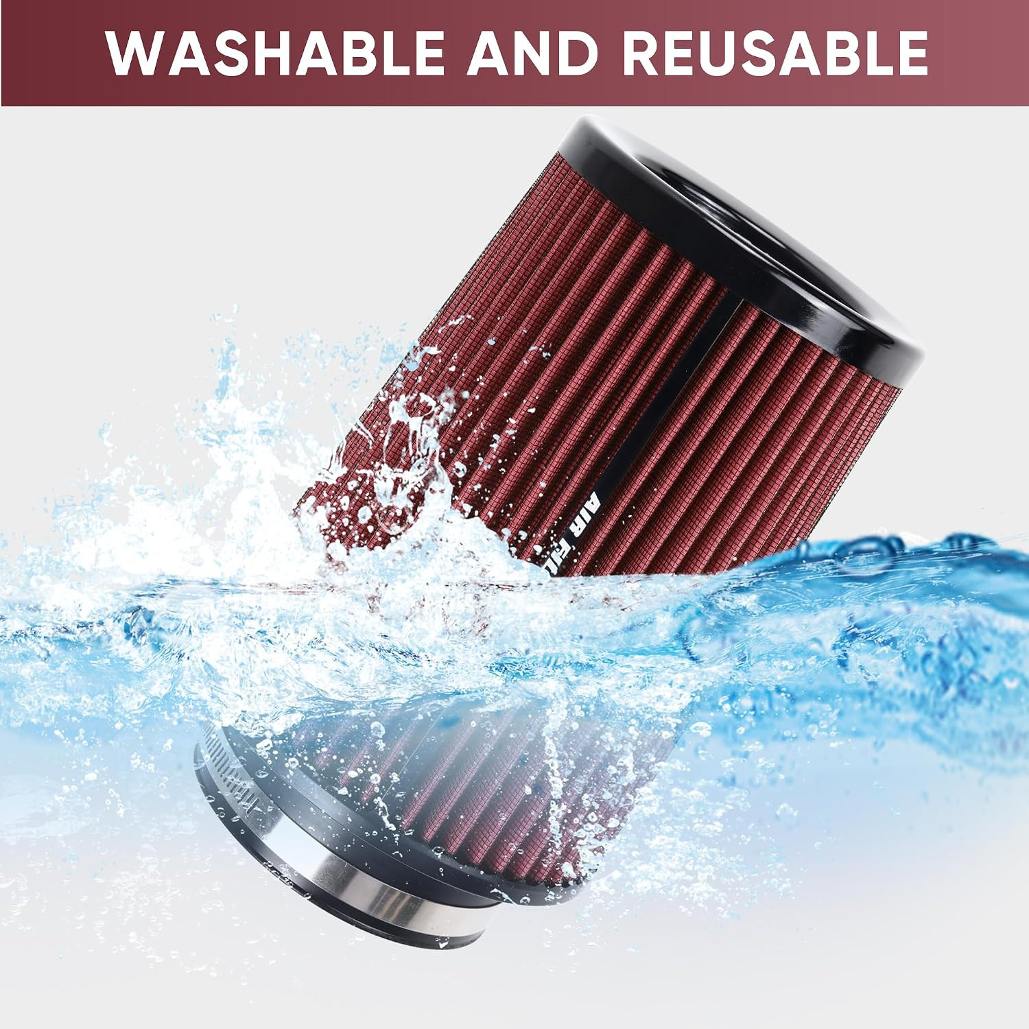 3 3.5 4 Inch Cold Air Intake Filter 76Mm 89Mm 101Mm High Performance Washable 3
