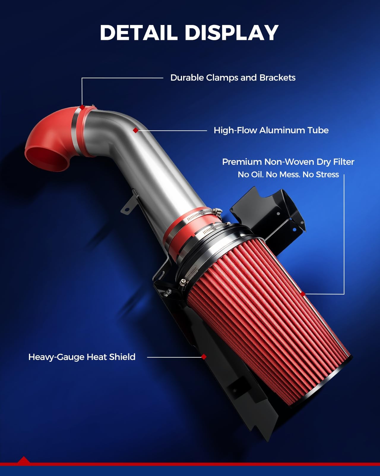 KAX 4″ Cold Air Intake Red 2004-2006 Silverado