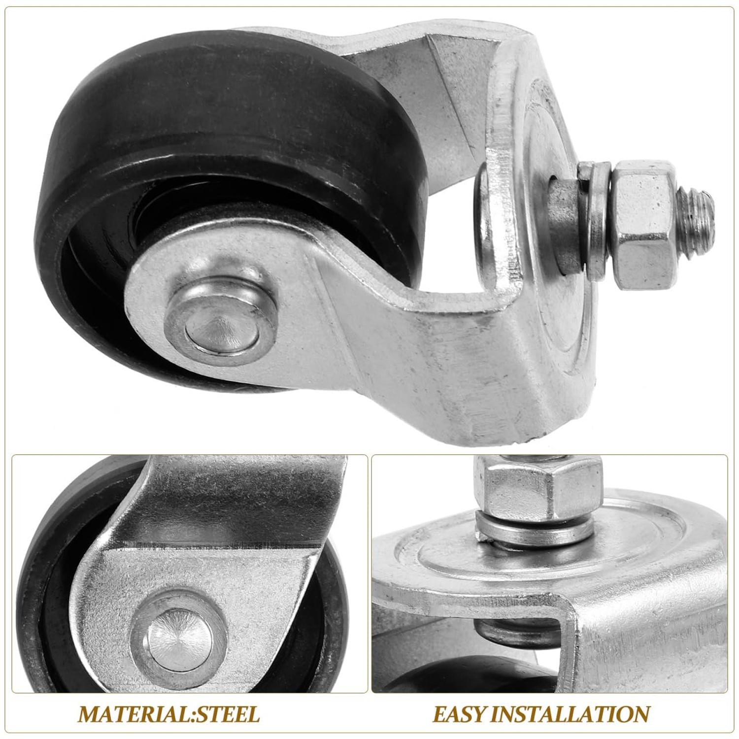 HOMSFOU 2Pcs Trailer Jack Front Wheels Swivel Replacement Heavy Duty Steel Ca…