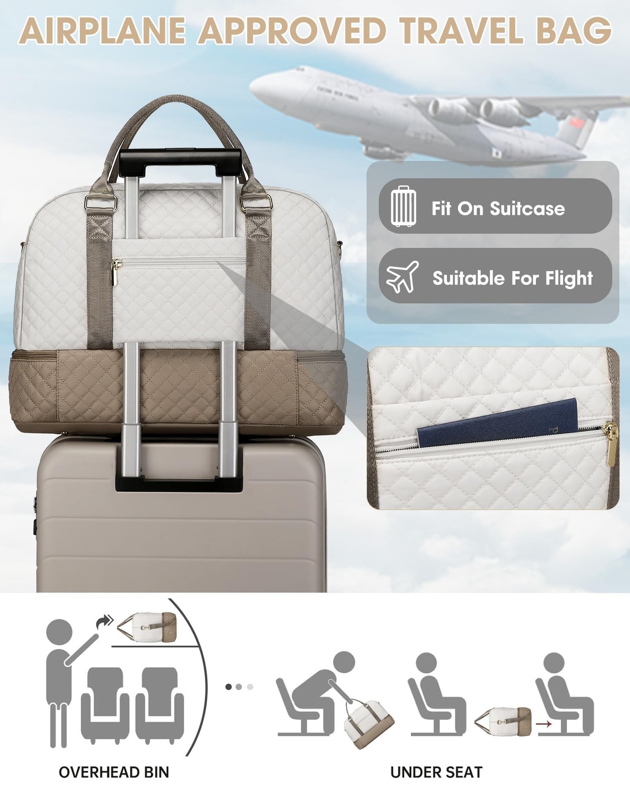 Travel Duffle Bag Weekender for Women: Travel Duffel Carry-On Overnight Bags …