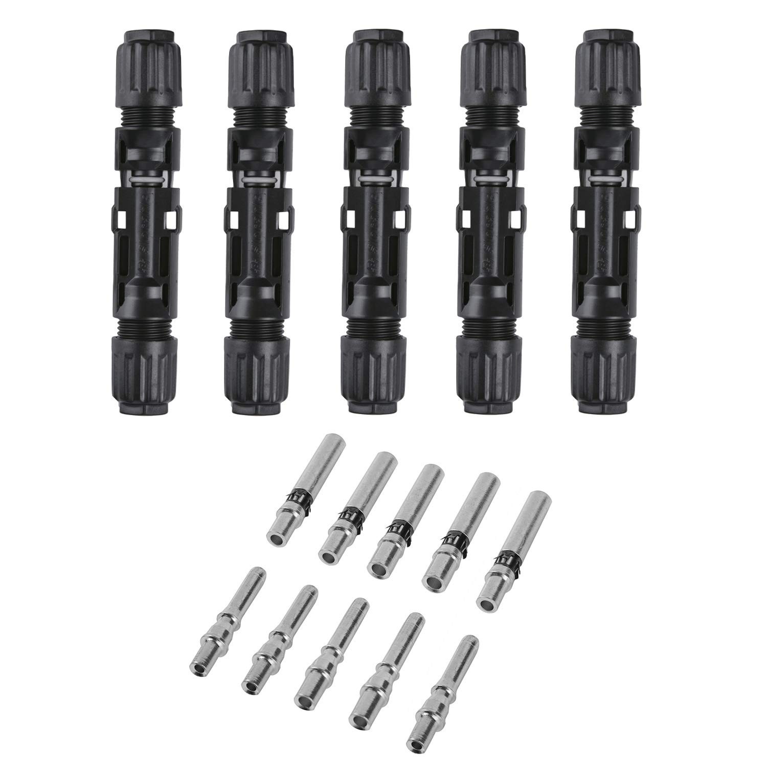 10AWG Solar Panel Connectors IP68 Waterproof 1500V 50A Solid Tinned Copper Te…