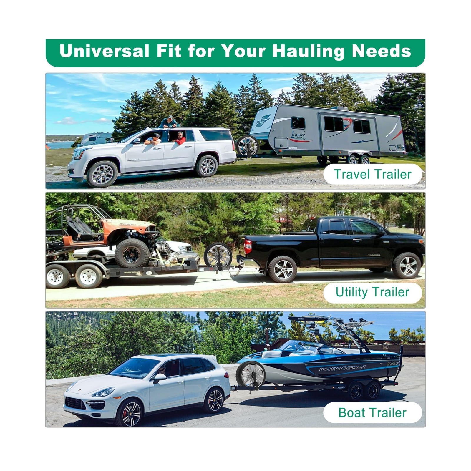 SELEWARE Spare Tire Carrier, 160LBS Heavy Duty Bolt-On Trailer Spare Tire Mou…