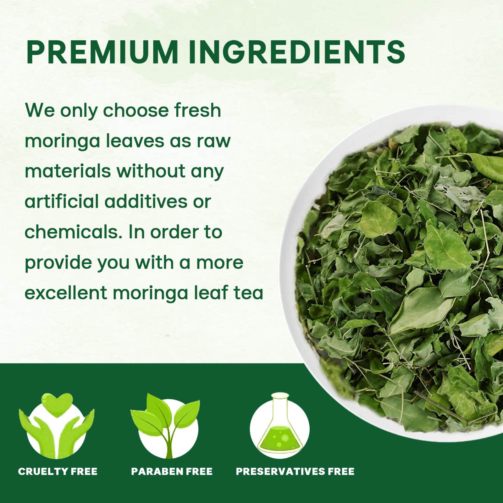100g Natural Dried Moringa Leaf Tea Boost Inmminity Organic Pure Oleifera Leaves