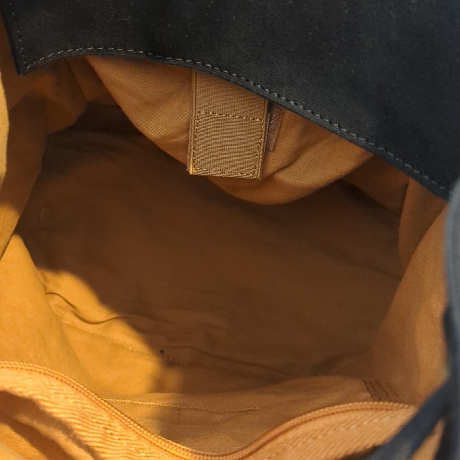 Kattee Black Leather Canvas Backpack Travel Bag