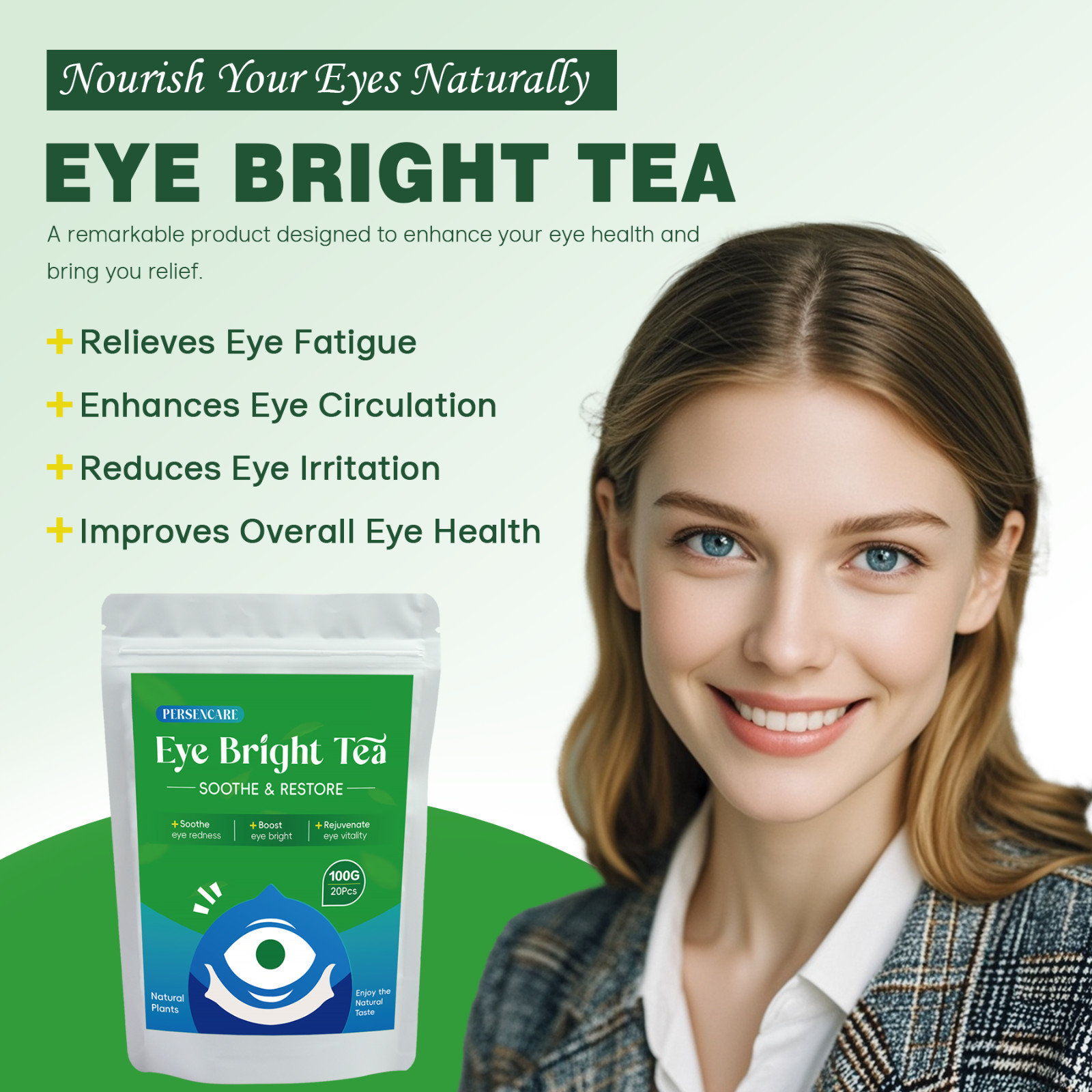 20 Pcs Natural Eye Bright Tea Chinese Herbal Liver Detox Eye Health Care Teabags