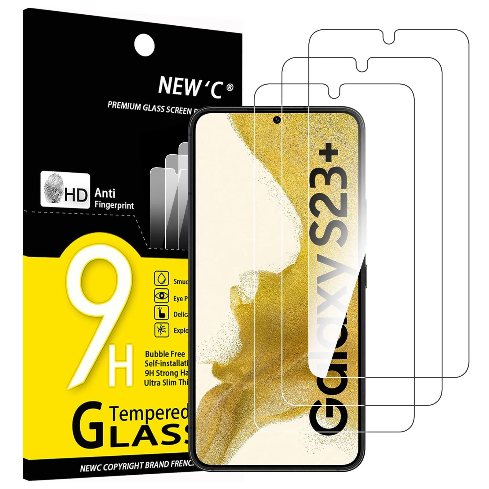 NEW’C 3 Pack Designed for Samsung Galaxy S23+ / S23 Plus 6,6 Inches Screen Pr…