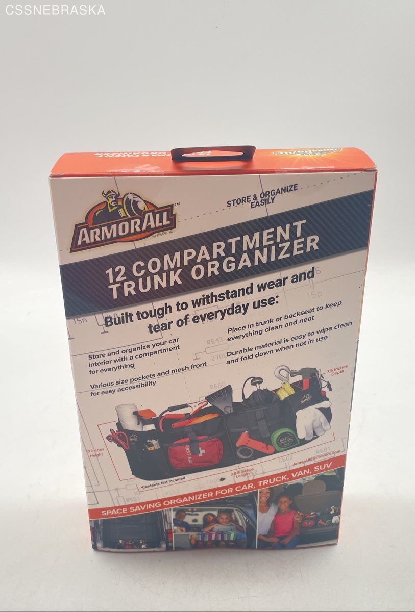 ArmorAll Black Trunk Organizer for Car Truck Van SUV 12 Pockets New in Box