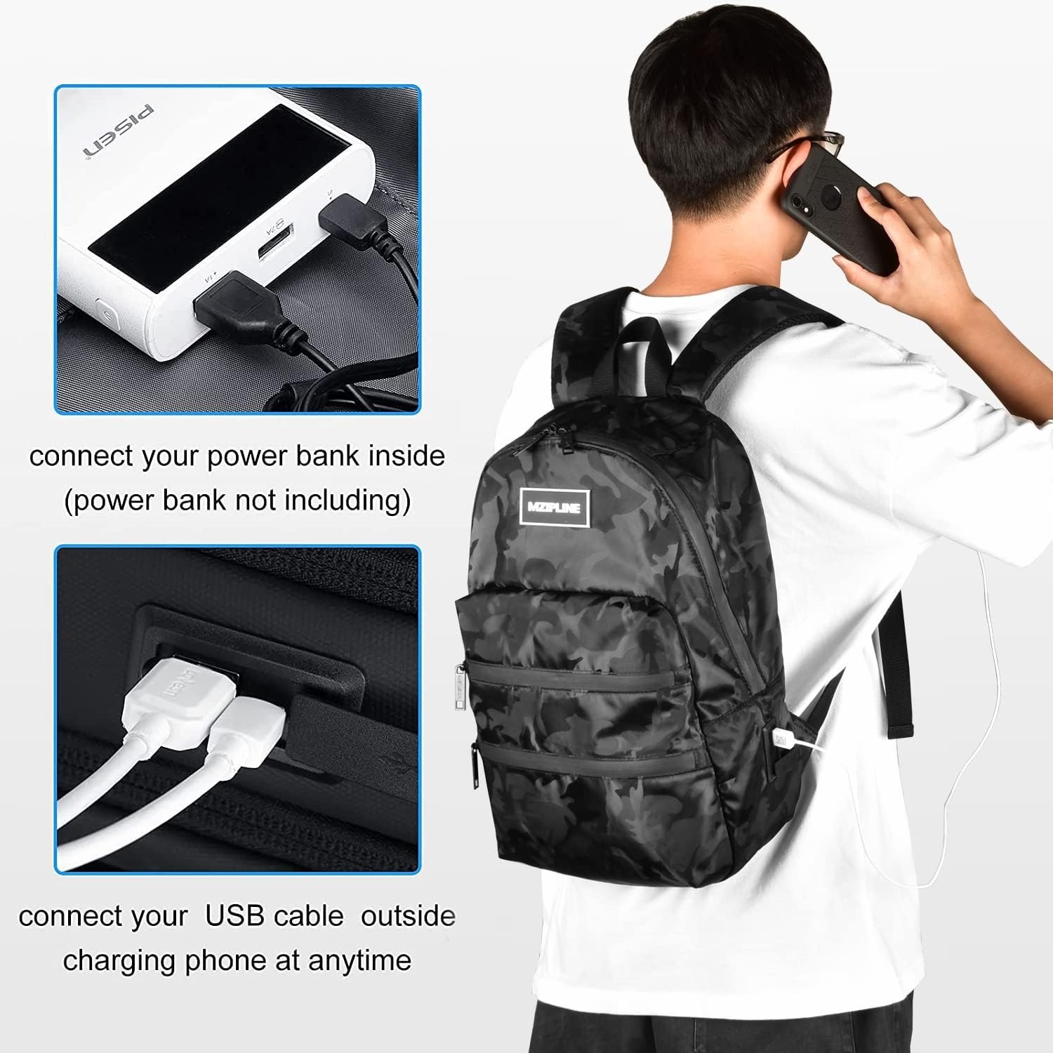 Backpack Bag With TSA Lock & Key-Smell Proof-Water Resistant Laptop Daypack T…