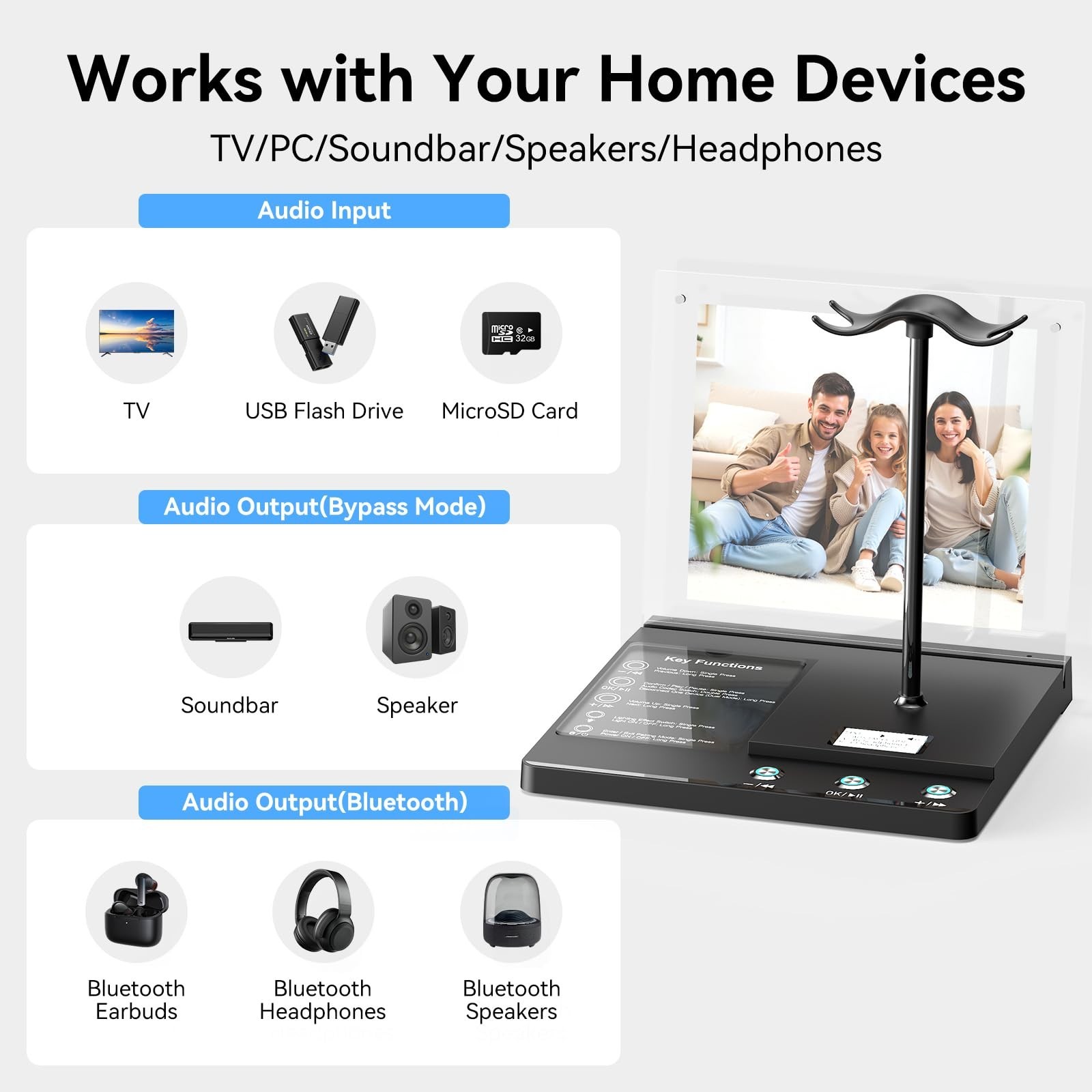 1Mii B3+ Bluetooth 5.3 Transmitter for TV/PC to 2 Headphones/Speakers | Bluet…