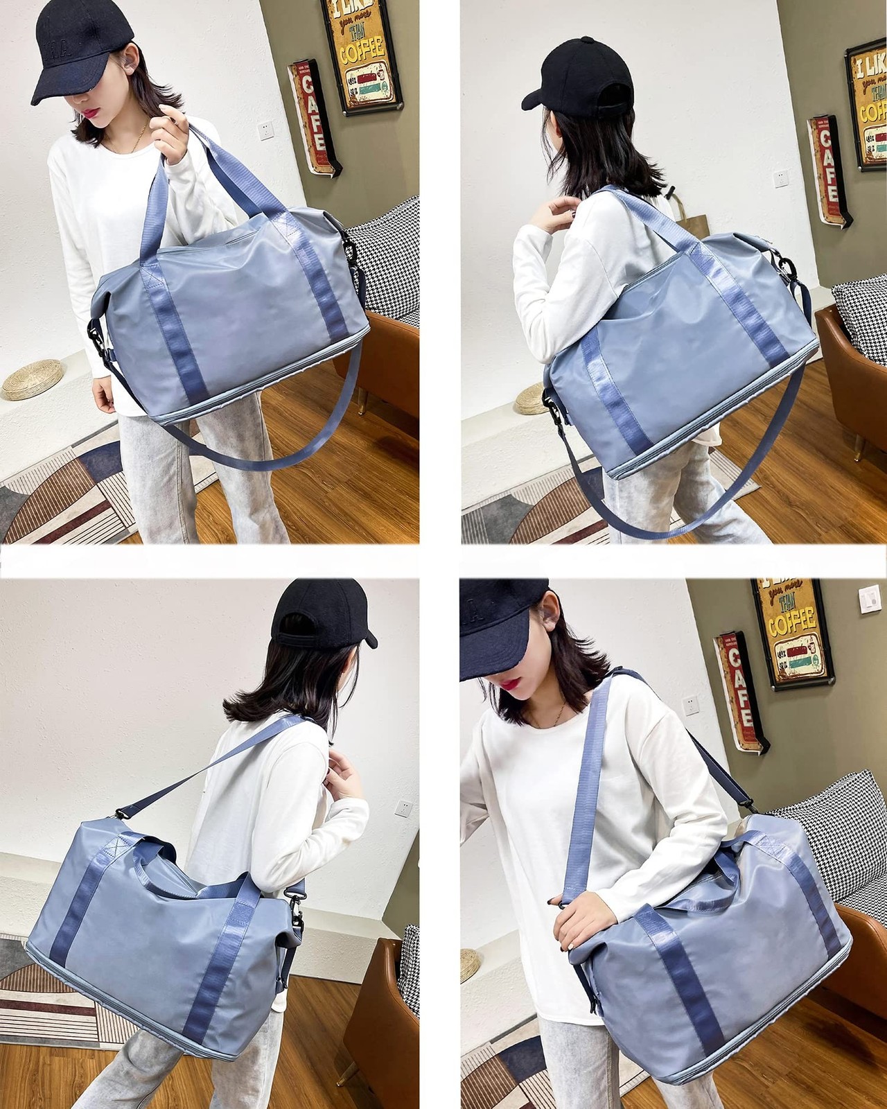 Expandable Travel Duffle Bag Weekender Carry on Overnight Bag Gym Bag for Women