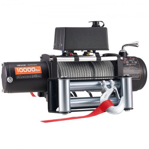 Electric Winch, 10000 lbs Load Capacity, 12V DC Truck Winch with ?&brvbar;21/64