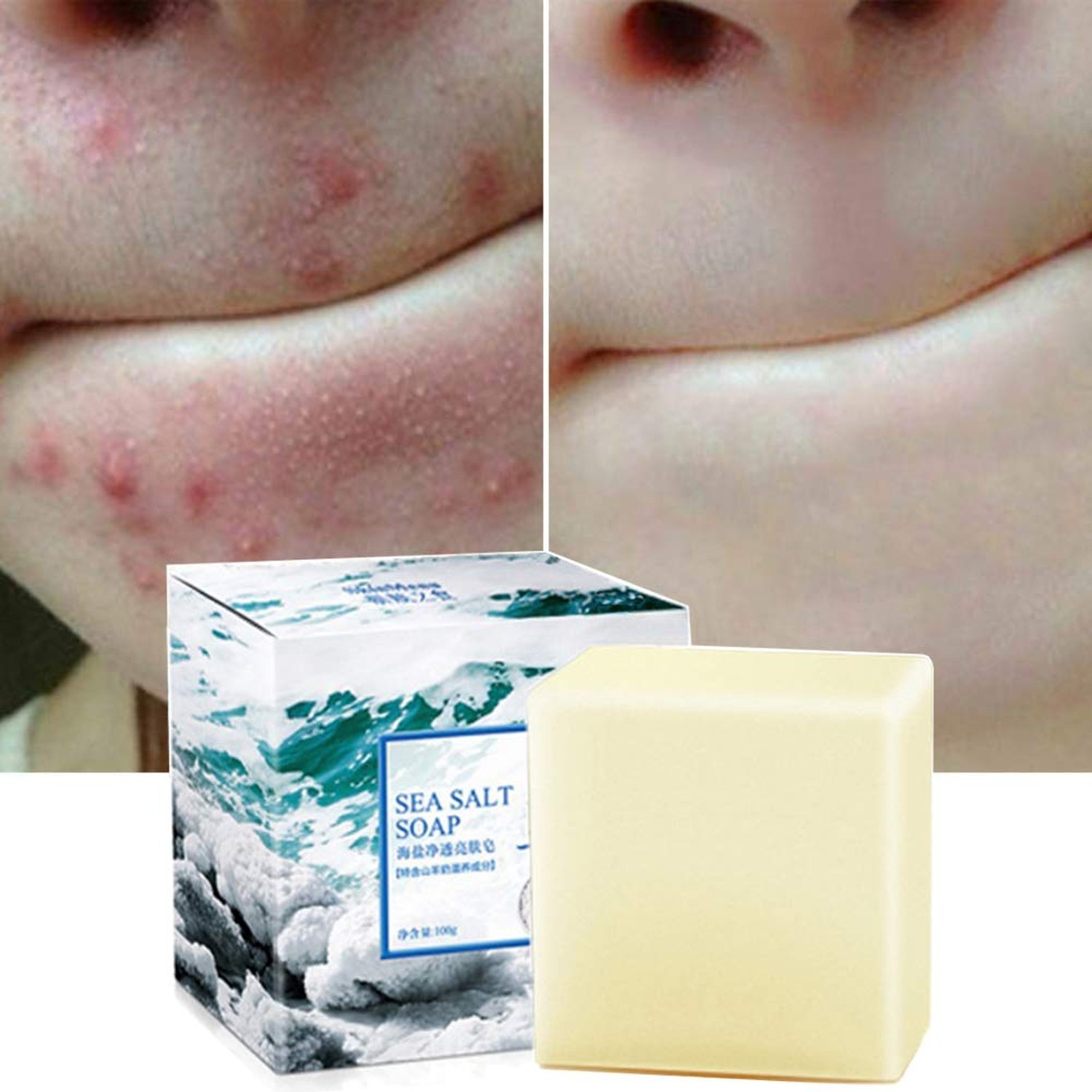 Soap with Sea Salt Natural Goat’s Milk for Face Dry and Natural Oily Skin, Re…