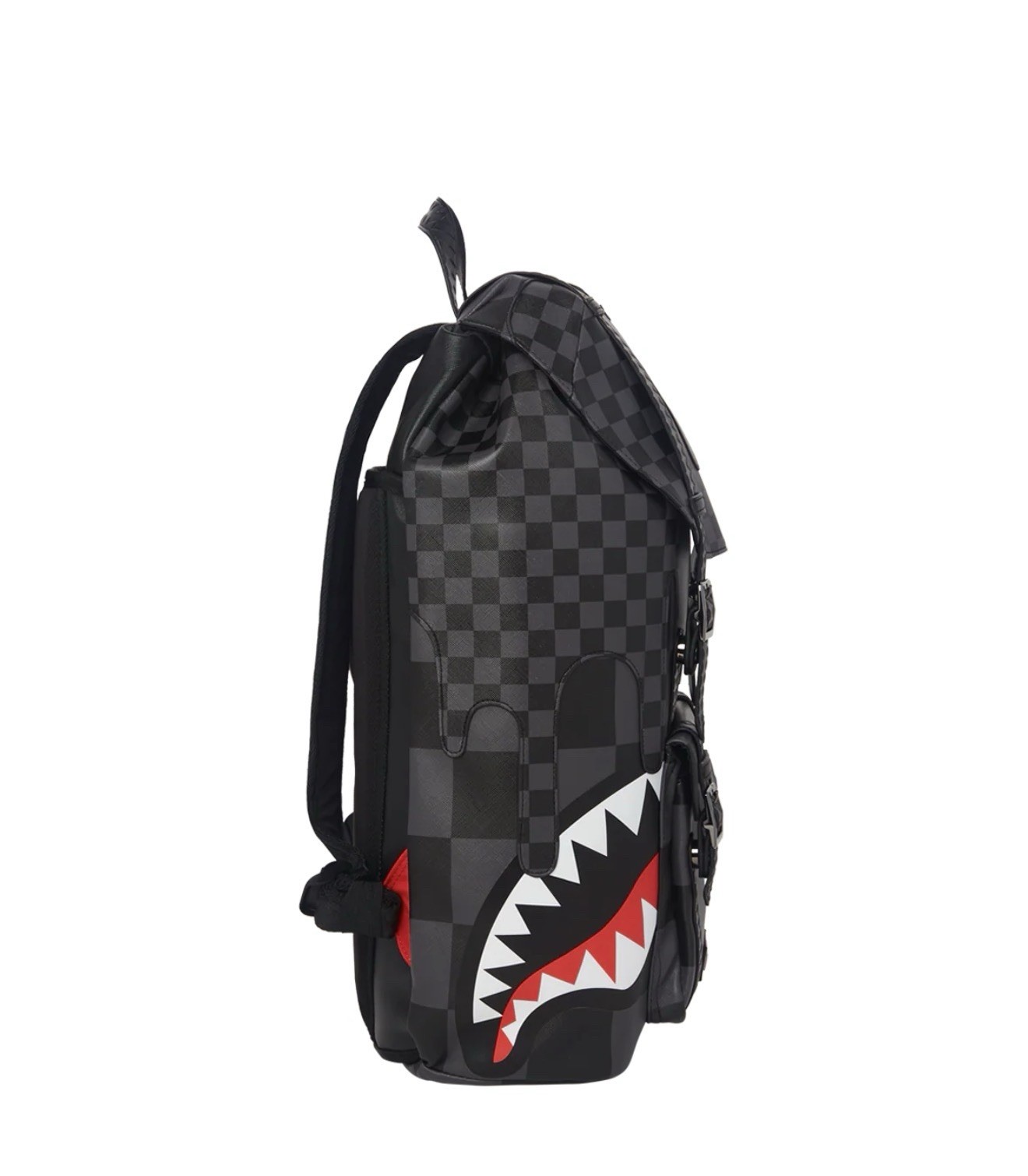 Sprayground Limited Edition Checkered Shark Unisex Kids Med Backpack Black/Gray