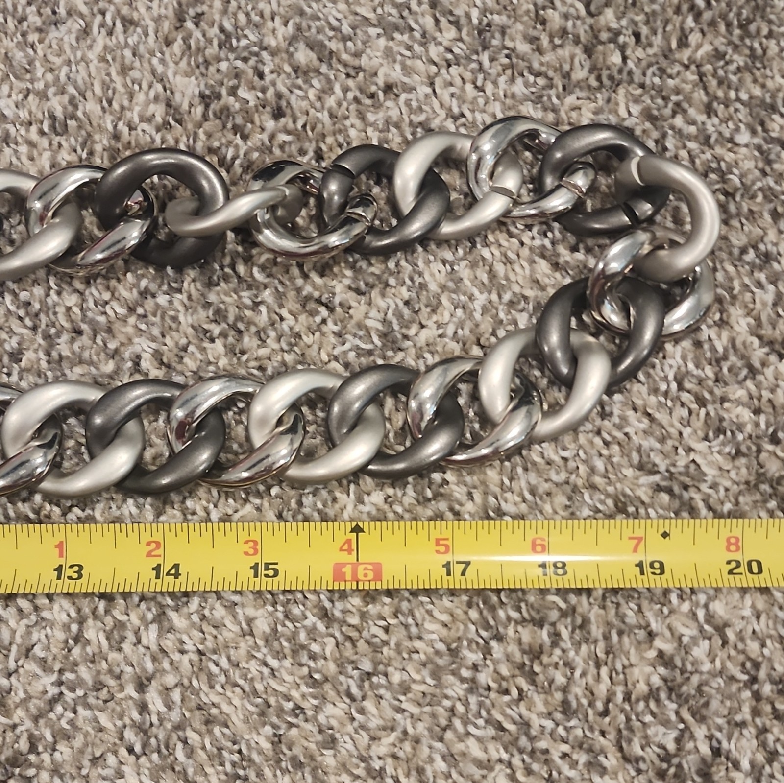 Carlisle Women’s belt Link Chain Silver/Gray Metal Italy 40 inches