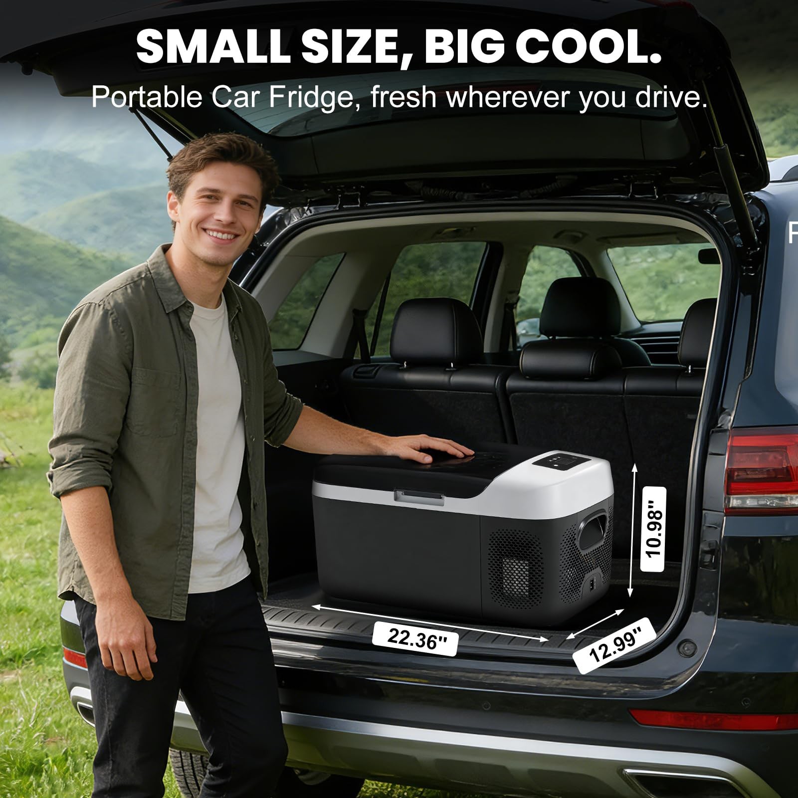 OLIXIS Portable Car Refrigerator, 17QT Single-Zone Electric Cooler for Vehicl…