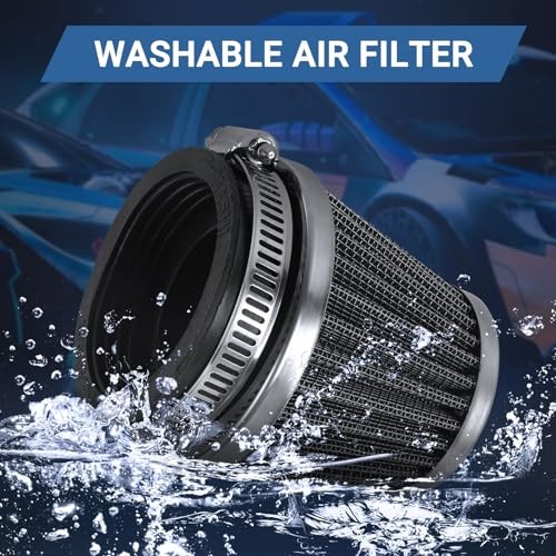 Cold Air Intake Filter for Motorcycle Turbo Vent Breather Air Intake Black 52mm