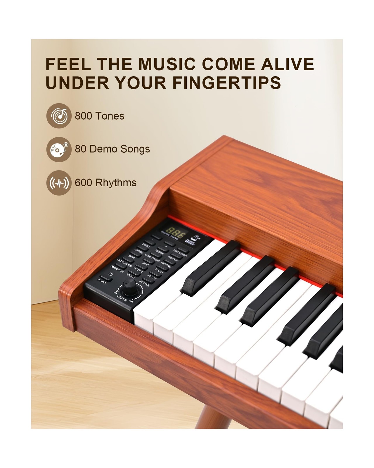 KEYIVOX 88 Key Digital Piano for Beginners, Home Electric Piano with Triple P…