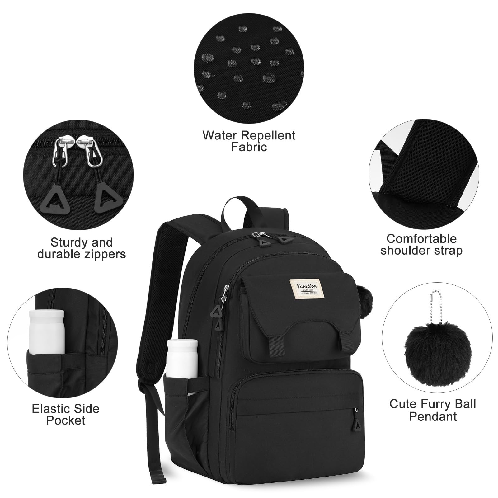 YAMTION Backpack for School,Laptop Back Pack for Girls with Multiple Pockets,…