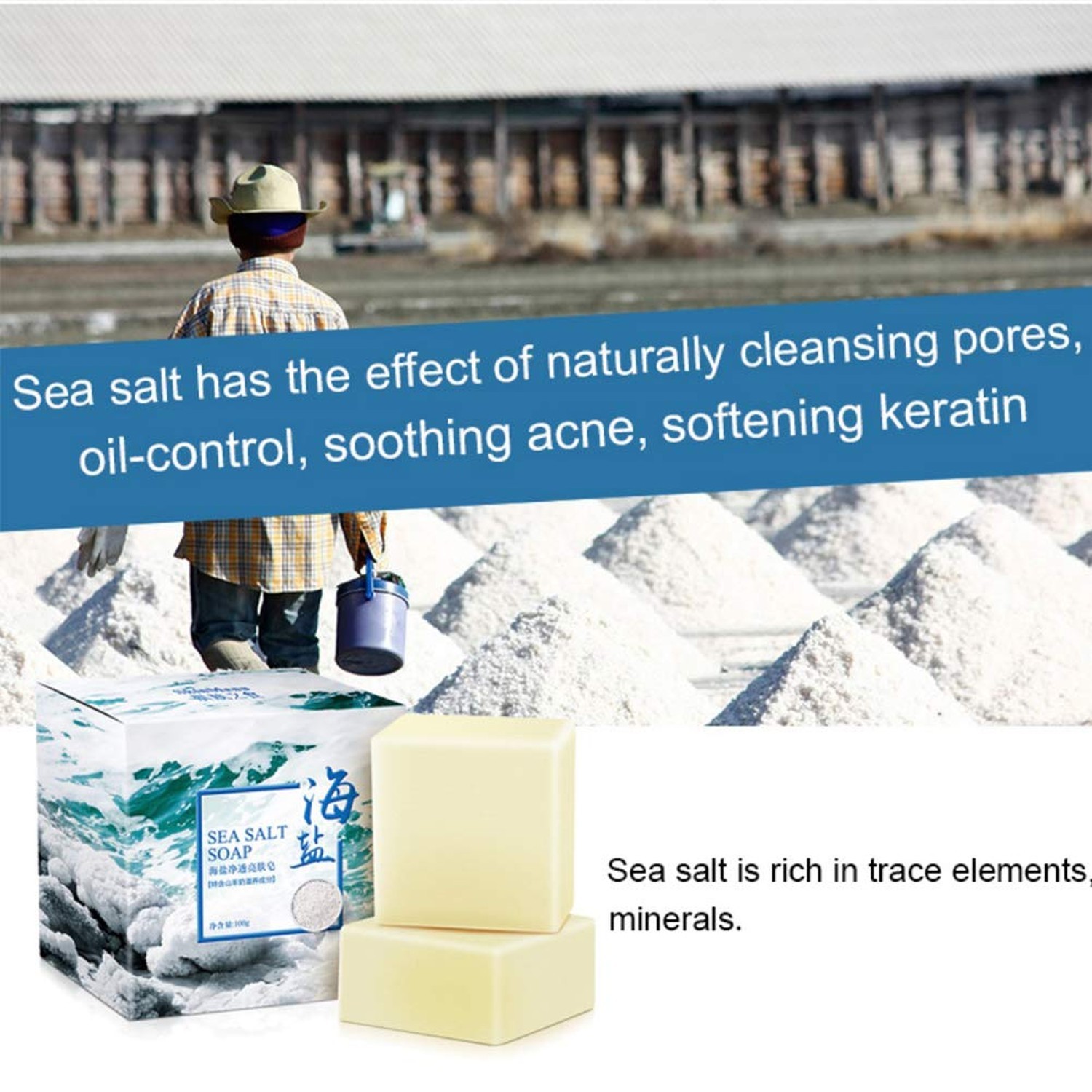 Soap with Sea Salt Natural Goat’s Milk for Face Dry and Natural Oily Skin, Re…