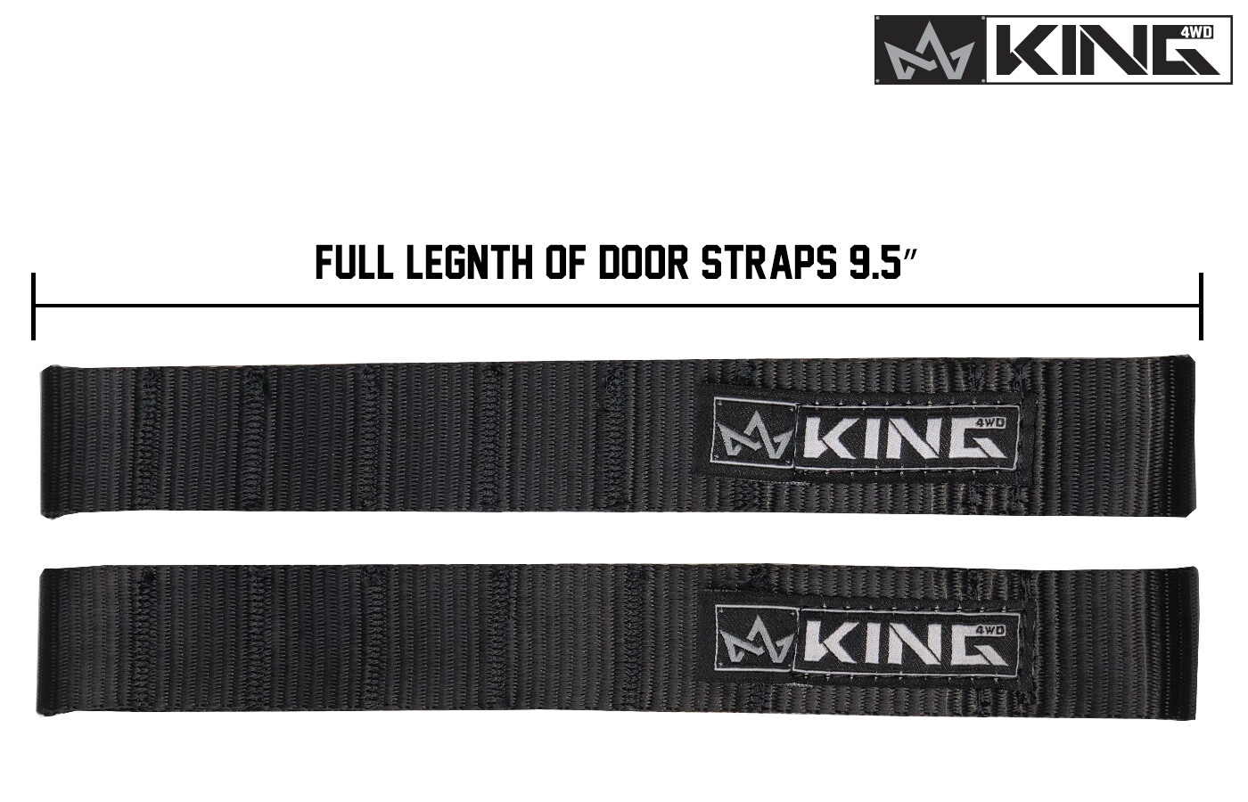16010001 King 4WD Heavy Duty Adjustable Door Straps Solid In Pairs for CJ, YJ &
