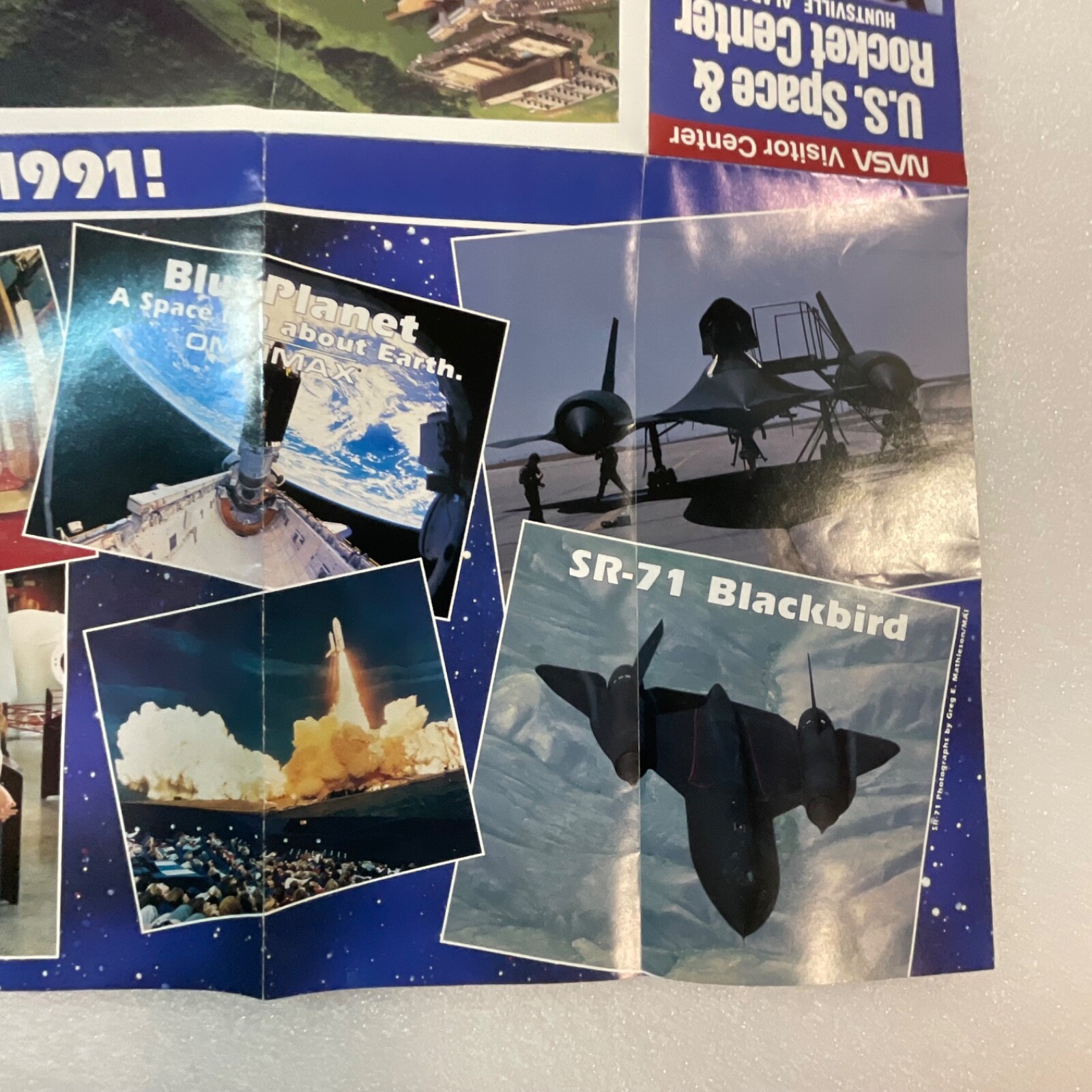 US SPACE & ROCKET CENTER 1991 PAPER INFORMATIONAL PAPER FOLD OUT PAPER EPHEMERA