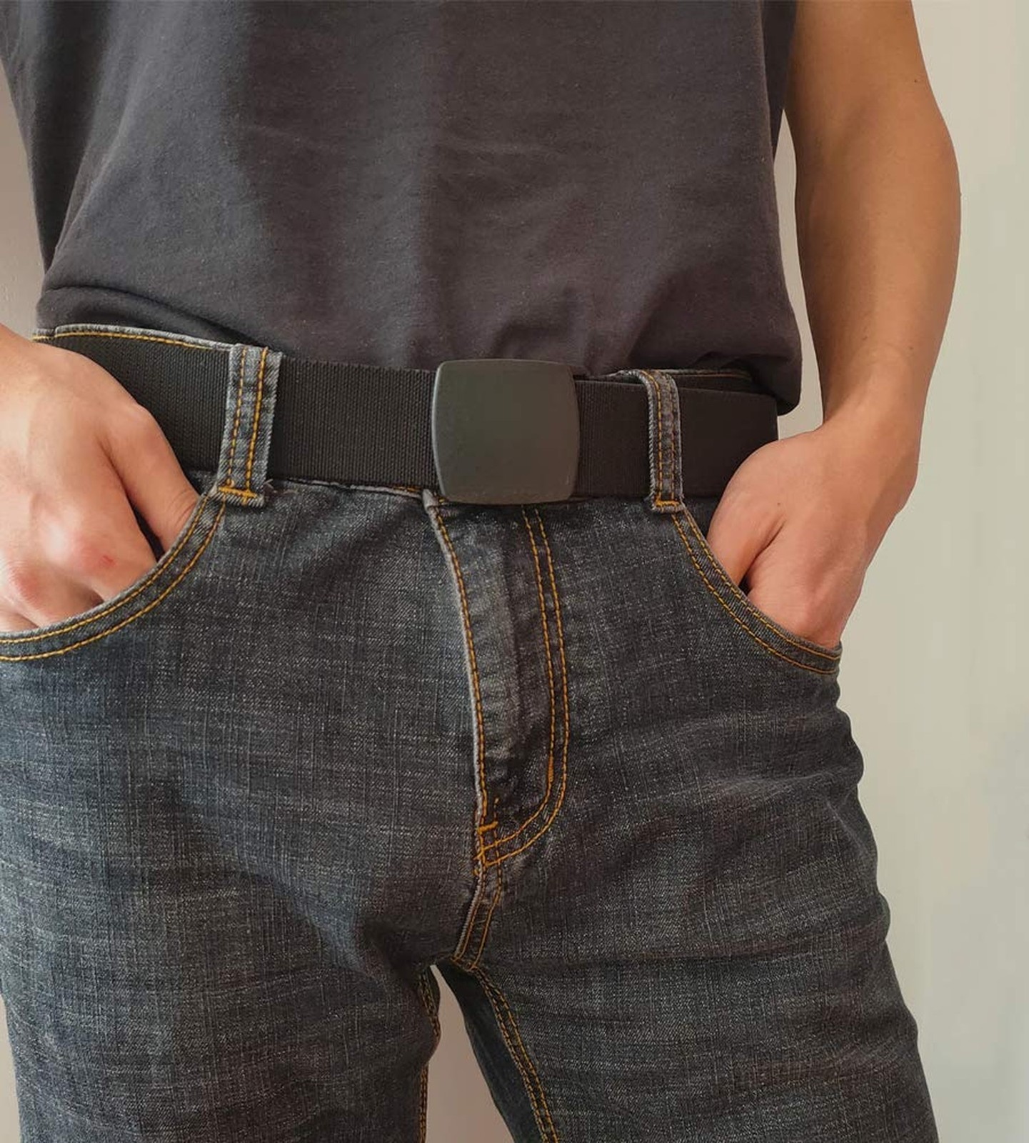 WYuZe Nylon Elastic Stretch Belt, Non-Metal Nickel-Free 1.5″ Outdoor Casual W…